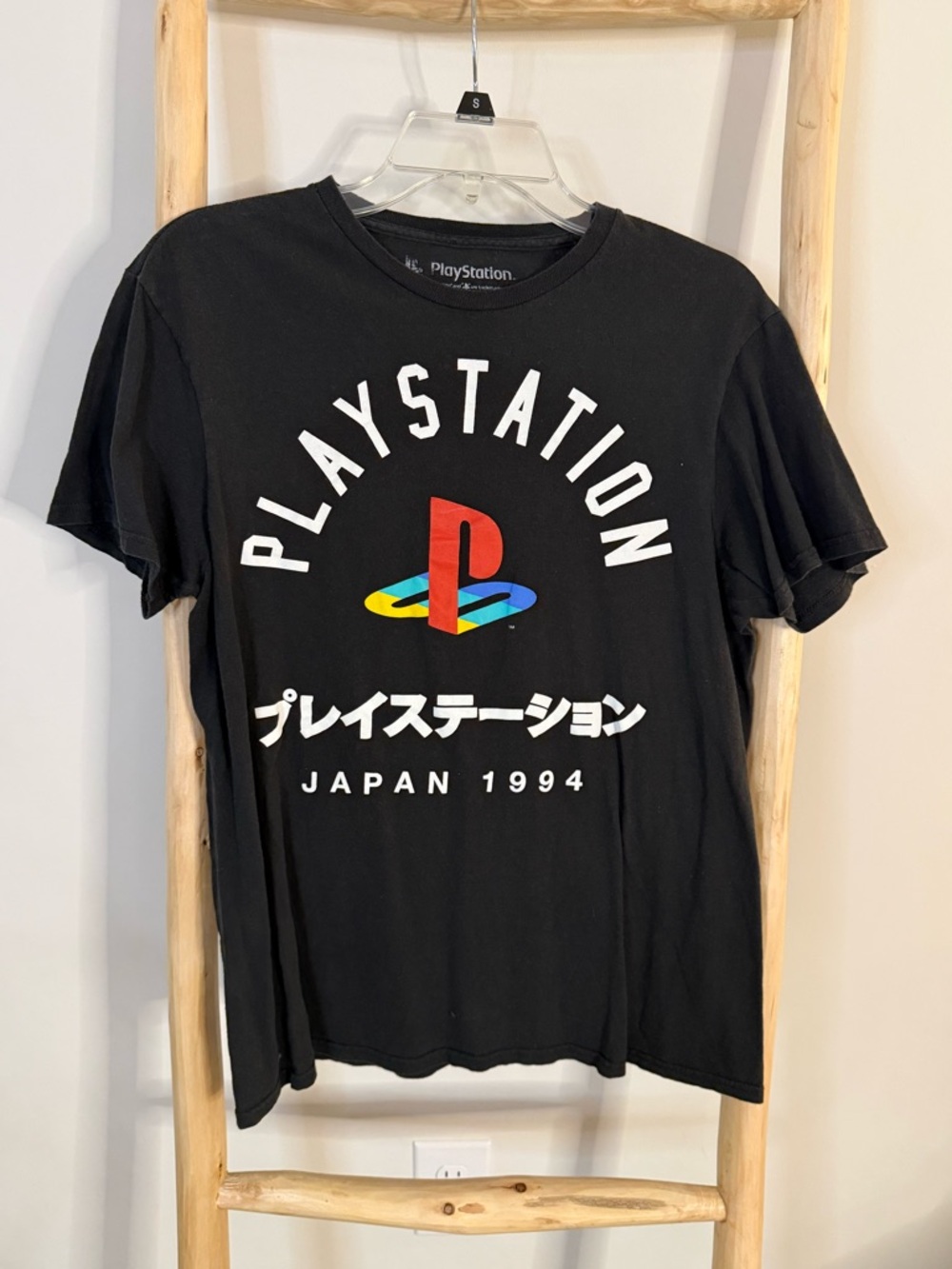 Sony Black PlayStation Logo T-Shirt with Multicolor Emblem